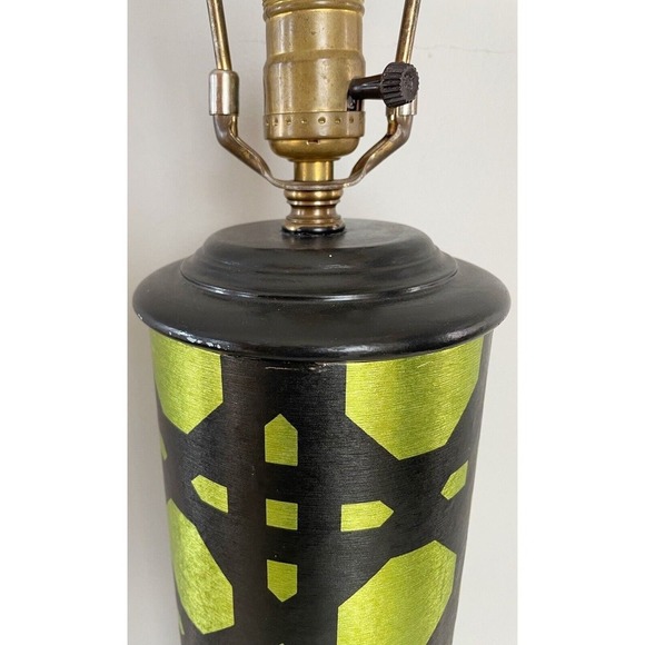 Retro Lamp 70's Green Black Mod Brady Bunch Vintage Large 29 inch - Picture 3 of 10